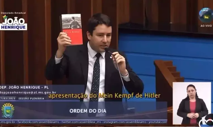 Deputado bolsonarista cita livro de Hitler no plenário da ALEMS