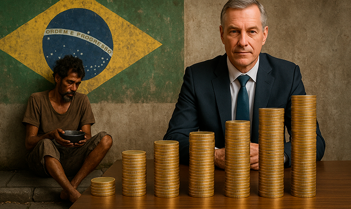 No Brasil, 63% da riqueza está nas mãos de apenas 1% da população