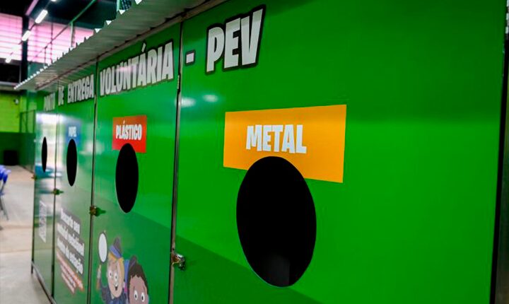 Primeira escola sustentável de MS recebe nova estação de coleta seletiva