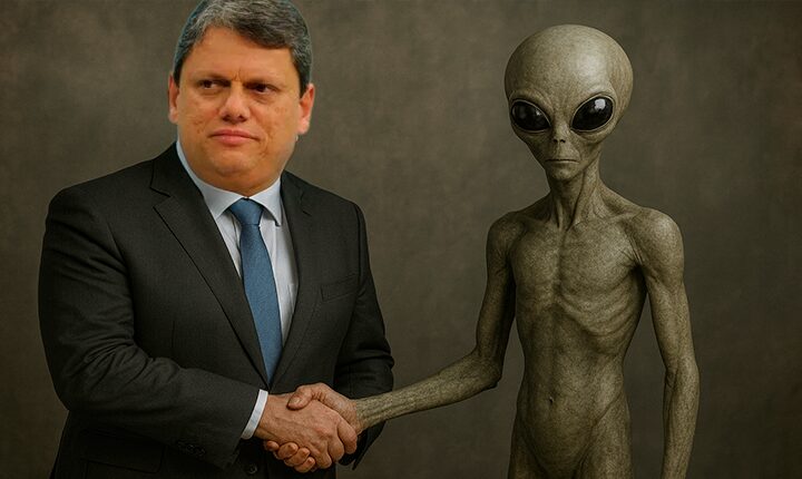 Tarcísio agora se enrola com metanol, Tigrinho e alienígenas de araque