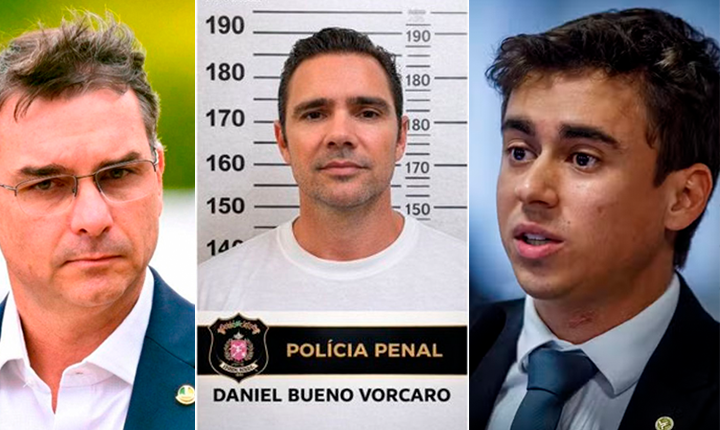 Flávio Bolsonaro e Nikolas Ferreira estão entre contatos de Daniel Vorcaro