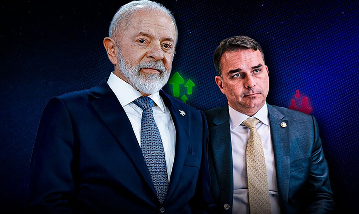Meio/Ideia: Flávio perde 3,9 pontos após áudio com Vorcaro, e Lula venceria no 2º turno